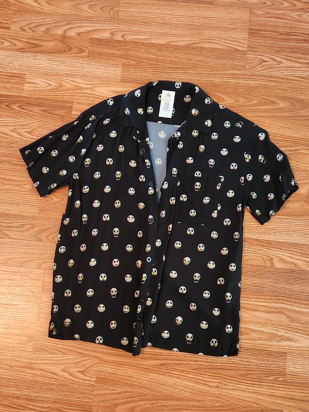 Disney Jack Skellington Nightmare Before Christmas Short-Sleeve Button-Up Shirt